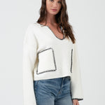 Contrast Stitch Pocket Sweaters - 2 Colors! - The Nines