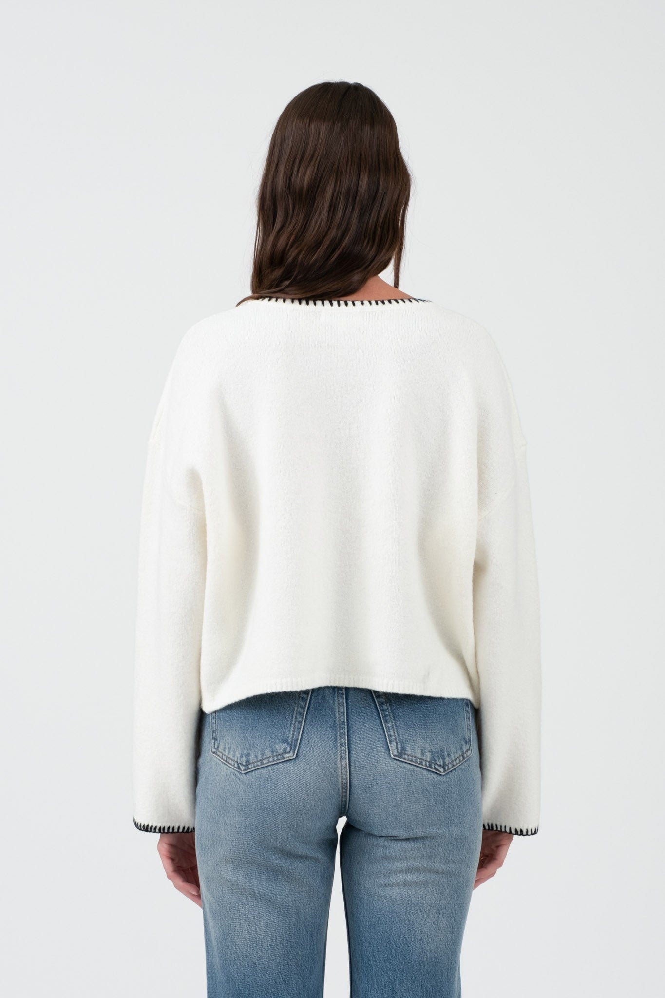 Contrast Stitch Pocket Sweaters - 2 Colors! - The Nines