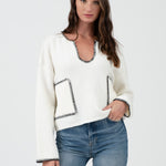 Contrast Stitch Pocket Sweaters - 2 Colors! - The Nines