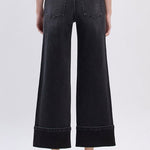 Vervet High Rise Black Cuffed Wide Jean - The Nines