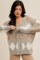 Diamond Pattern Sweater Cardigan