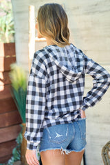 Black & Ivory Plaid Hoodie - FINAL SALE