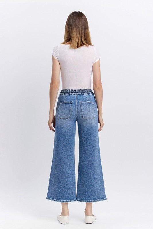 Vervet Drawstring High Rise Wide Leg Jean - The Nines