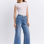 Vervet Drawstring High Rise Wide Leg Jean - The Nines