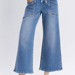 Vervet Drawstring High Rise Wide Leg Jean - The Nines