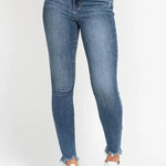 Judy Blue High Waist Skinny Destructed Shark Bite Hem - The Nines