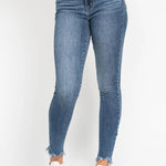 Judy Blue High Waist Skinny Destructed Shark Bite Hem - The Nines