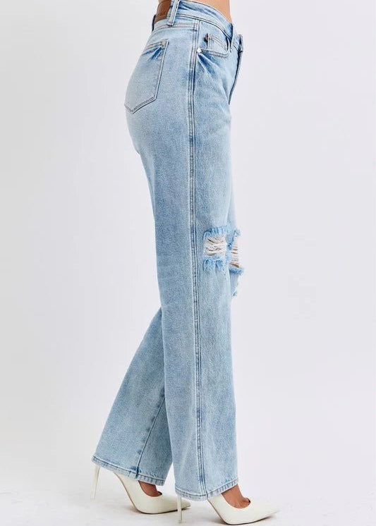Judy Blue High Waist Magic Destroy 90's Straight Jeans - FINAL SALE! - The Nines