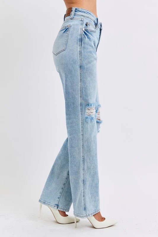 Judy Blue High Waist Magic Destroy 90's Straight Jeans - FINAL SALE! - The Nines