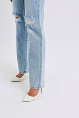 Judy Blue High Waist Magic Destroy 90's Straight Jeans