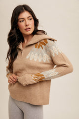 Nights By The Fire Cozy Taupe Zip Up