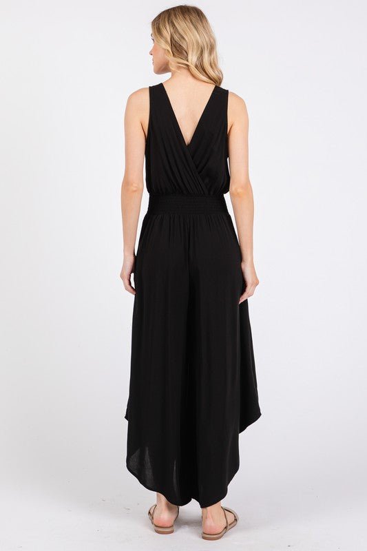 Solid V - neck Jumpsuit - 2 colors! - The Nines