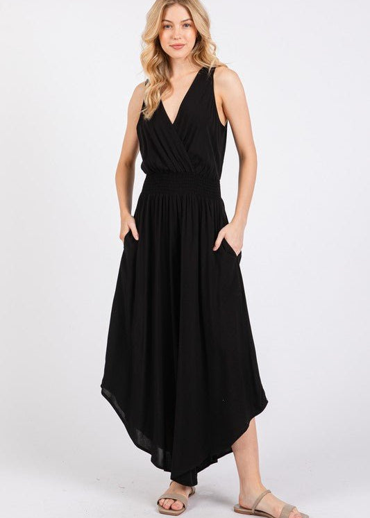 Solid V - neck Jumpsuit - 2 colors! - The Nines