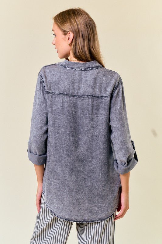 Chambray Button Tops - 2 Colors! - The Nines