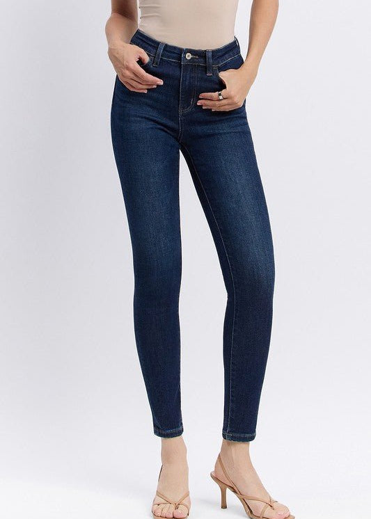 Dark Wash Vervet High Rise Ankle Skinny - The Nines