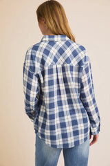 Beach Ready Double Gauze Plaid Top