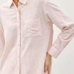 Light Coral Pinstripe Button Down Top - The Nines