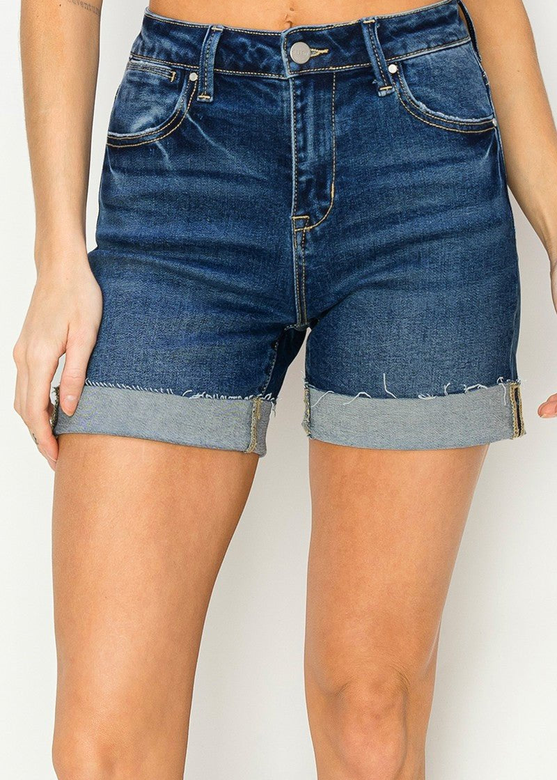 Risen High Rise Cuffed Shorts - The Nines