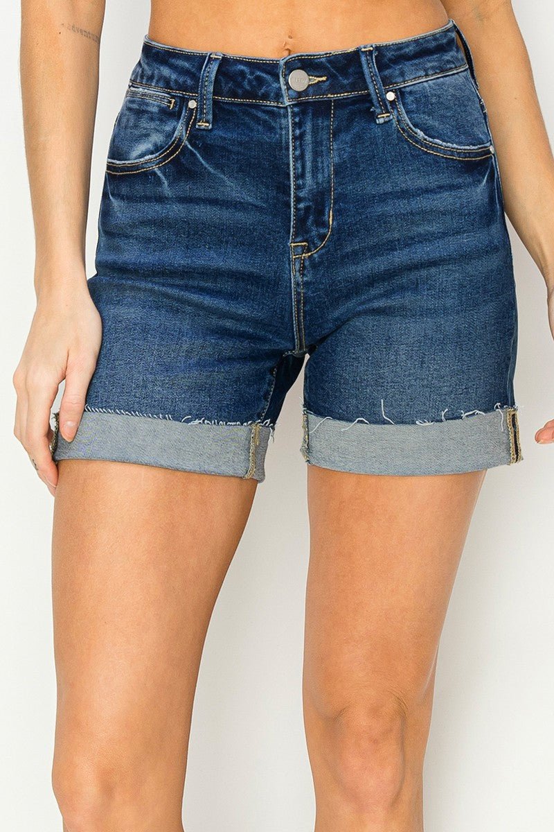 Risen High Rise Cuffed Shorts - The Nines