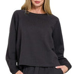 Fleece Raglan Sweatshirt - 2 Colors! - The Nines