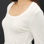 White Scoop Soft Basic Long Sleeve Top - The Nines
