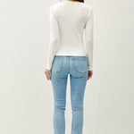 White Scoop Soft Basic Long Sleeve Top - The Nines