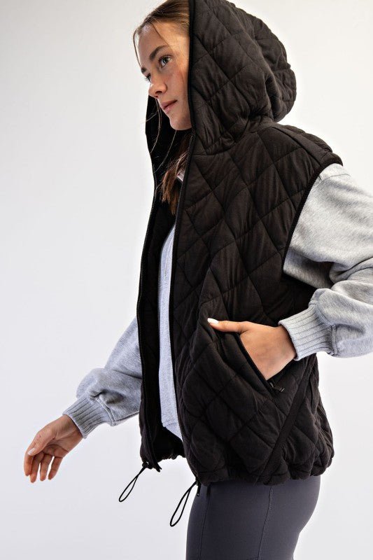 Rae Mode Quilted Hoodie Vest - 3 Colors! - The Nines