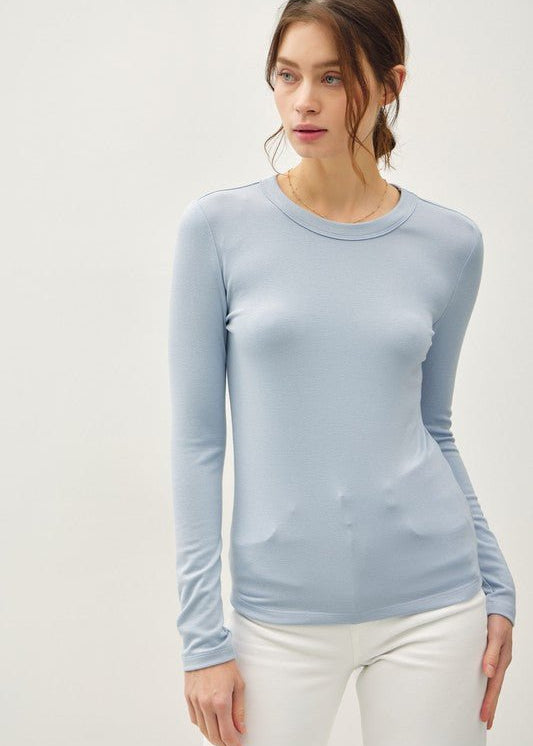 Soft Layering Basic Long Sleeve Tops - 2 Colors! - The Nines