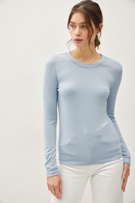 Soft Layering Basic Long Sleeve Tops - 2 Colors! - The Nines