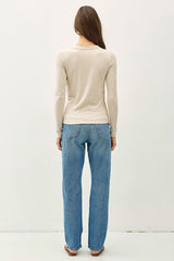 Oatmeal Soft Layering Basic Long Sleeve Top