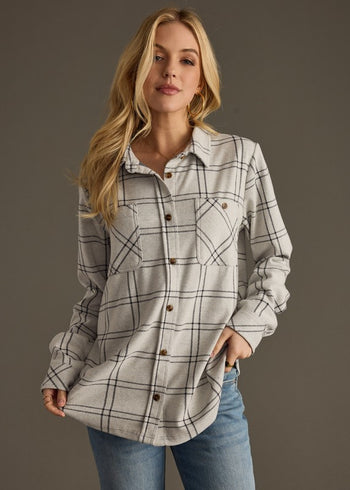 Light Gray & Black Find Your Fire Super Soft Flannel