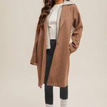 Mocha Contrast Hooded Coat - FINAL SALE! - The Nines