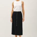 Linen Blend Button Skirt - 2 Colors! - The Nines