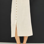 Linen Blend Button Skirt - 2 Colors! - The Nines