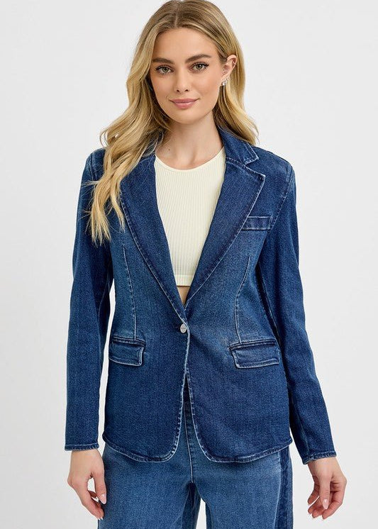 Risen Dark Denim Blazer - The Nines
