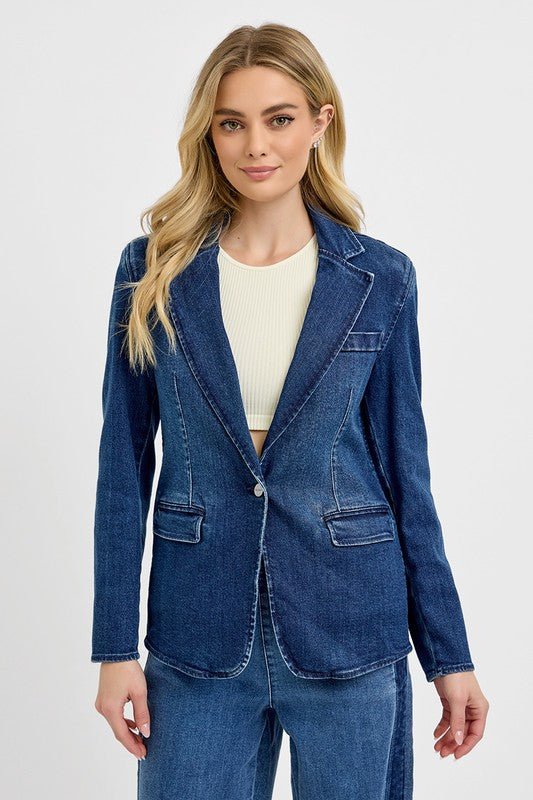 Risen Dark Denim Blazer - The Nines