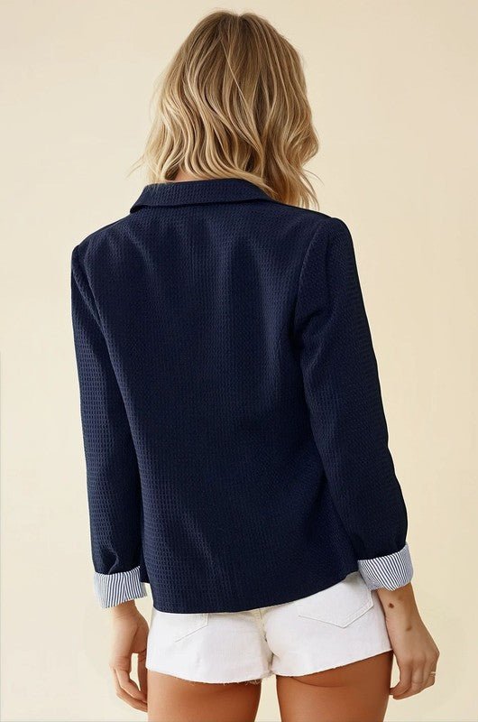 Navy Striped Lined Blazer - FINAL SALE! - The Nines