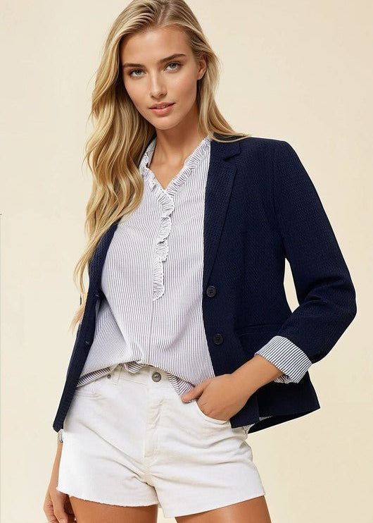 Navy Striped Lined Blazer - FINAL SALE! - The Nines