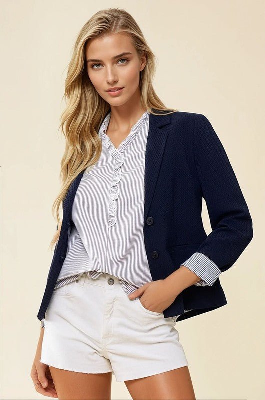 Navy Striped Lined Blazer - FINAL SALE! - The Nines