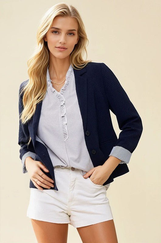Navy Striped Lined Blazer - FINAL SALE! - The Nines