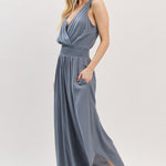 Solid V - neck Jumpsuit - 2 colors! - The Nines