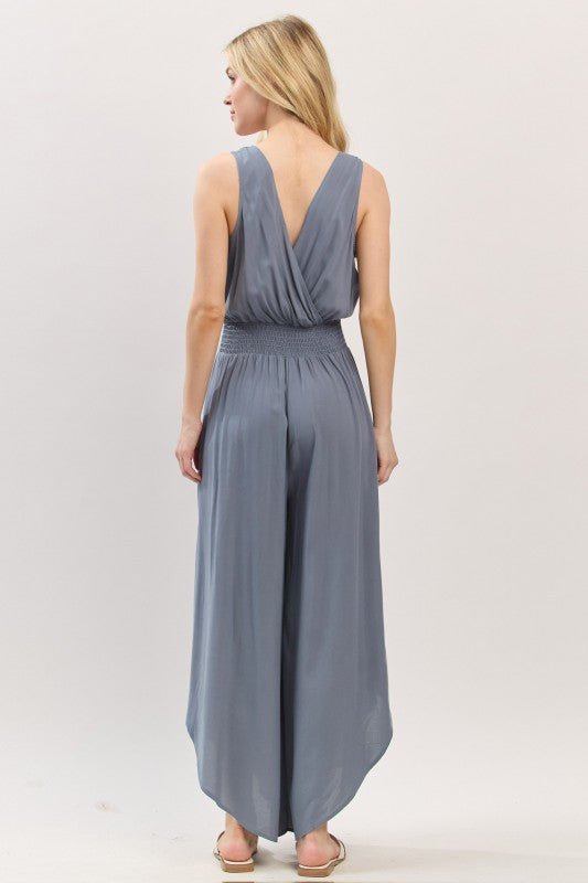 Solid V - neck Jumpsuit - 2 colors! - The Nines