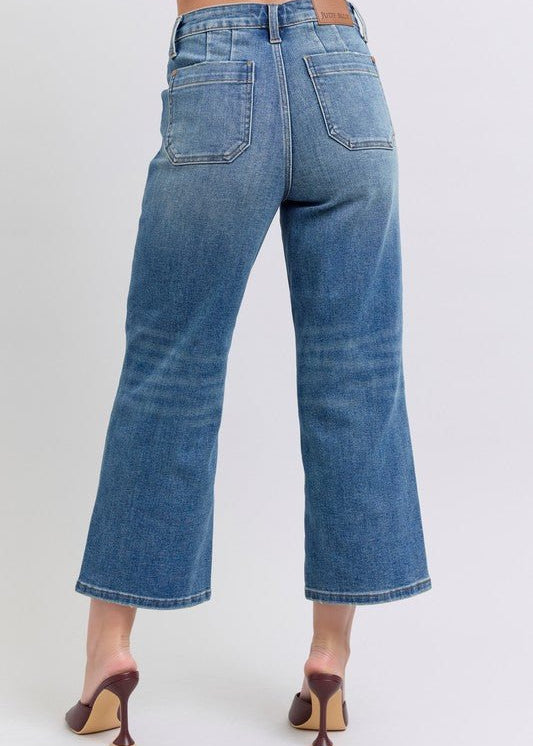 Judy Blue Utility Cropped Wide Leg Jean - The Nines