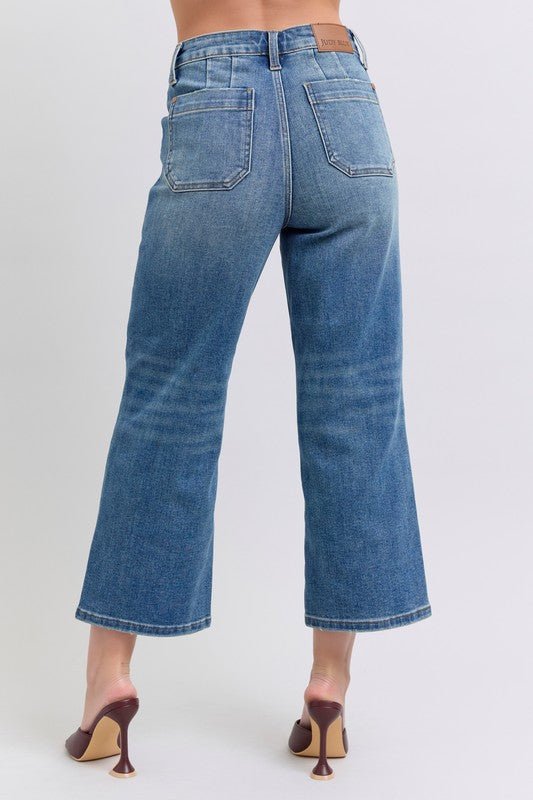 Judy Blue Utility Cropped Wide Leg Jean - The Nines