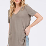 V - neck Short Sleeve Tailored Tees - 4 colors! - The Nines