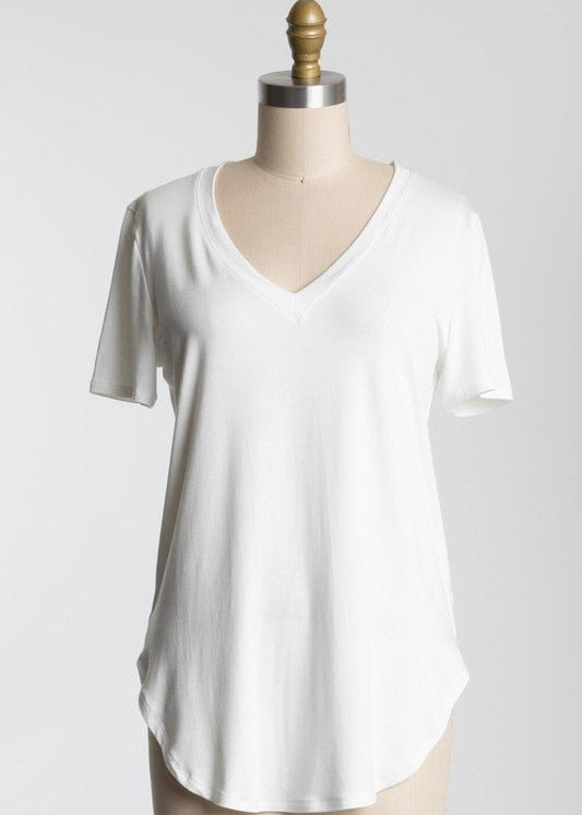 V - neck Short Sleeve Tailored Tees - 4 colors! - The Nines