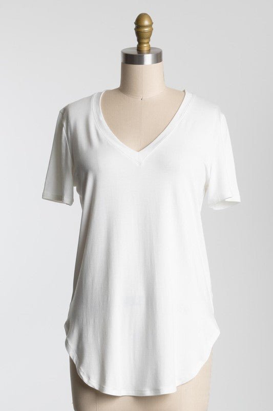 V - neck Short Sleeve Tailored Tees - 4 colors! - The Nines