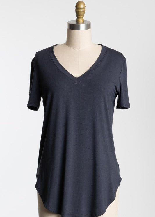 V - neck Short Sleeve Tailored Tees - 4 colors! - The Nines