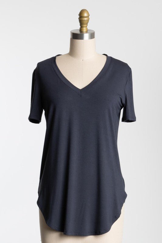 V - neck Short Sleeve Tailored Tees - 4 colors! - The Nines