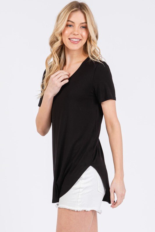 V - neck Short Sleeve Tailored Tees - 4 colors! - The Nines